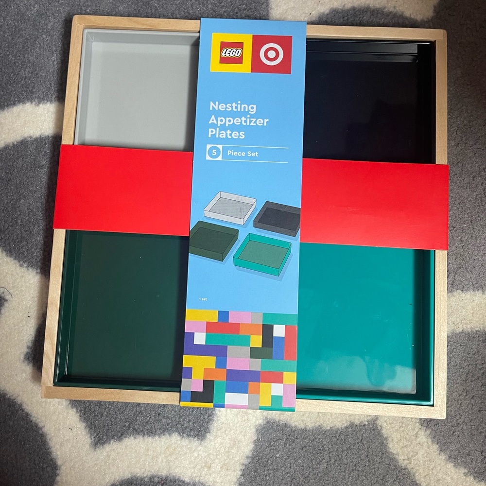Brand new lego x target collaboration, nesting appetizer plates